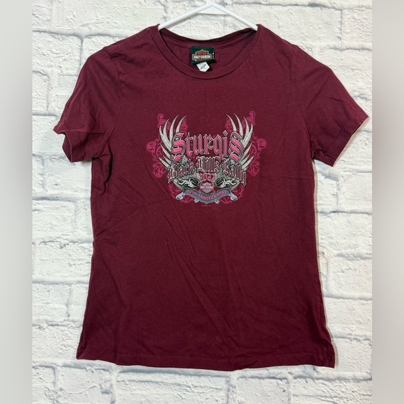 Harley-Davidson Tops - Harley Davidson Sturgis Graphic Short-Sleeve Tee - Burgundy, Small